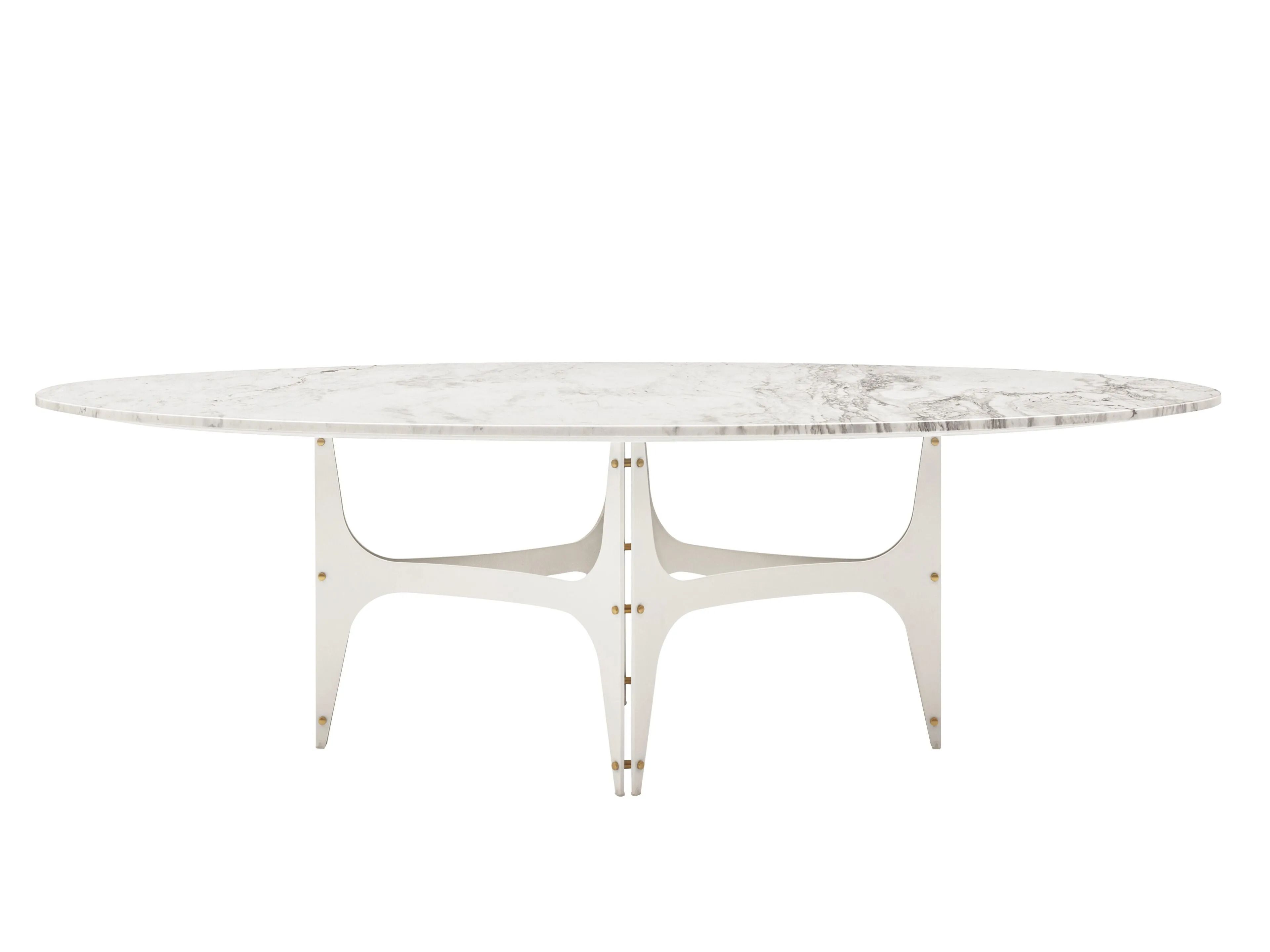 Овальный обеденный стол из стали и SuperMarmo Bontempi Casa UNIVERSE ARCH-00116989