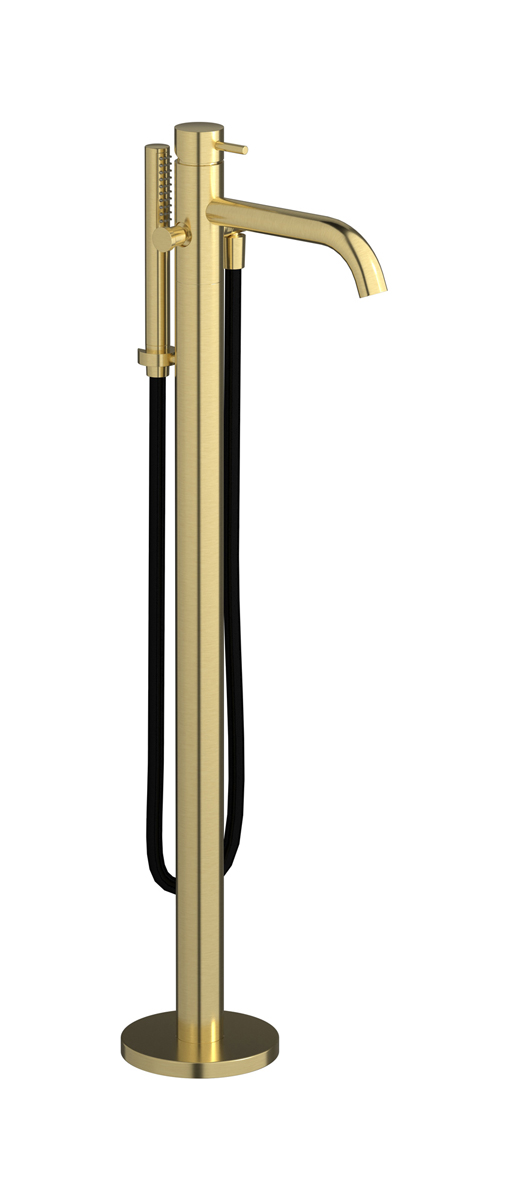 Напольный смесиель для ванны с встроенным душем. WE ARE IB mt399is Brushed Pale Gold MilanoTorino 