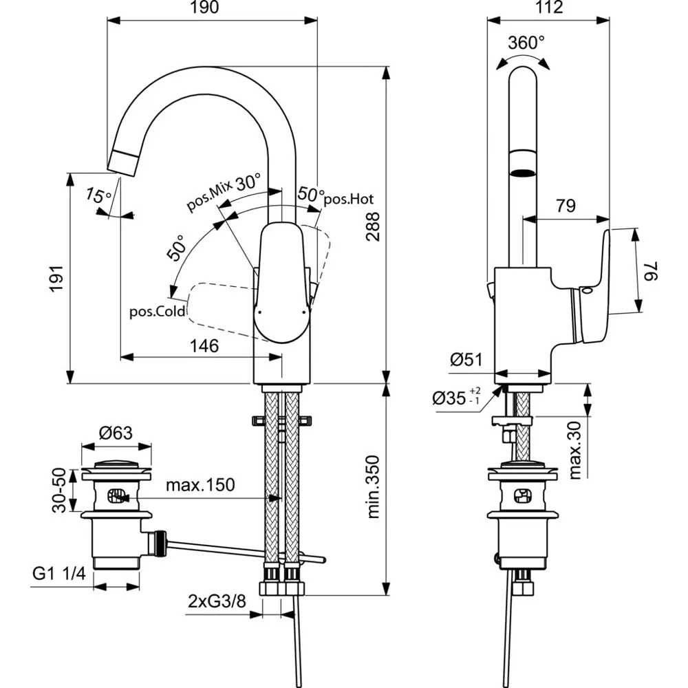 Смеситель для раковины Ideal Standard Ceraflex однорычажный цвет хром 82425505 STLM-2136618 - Вид №5