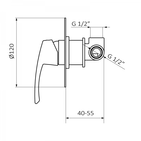 50115500 BASIC Встроенный смеситель Хром GRB MIXERS  - Вид №1