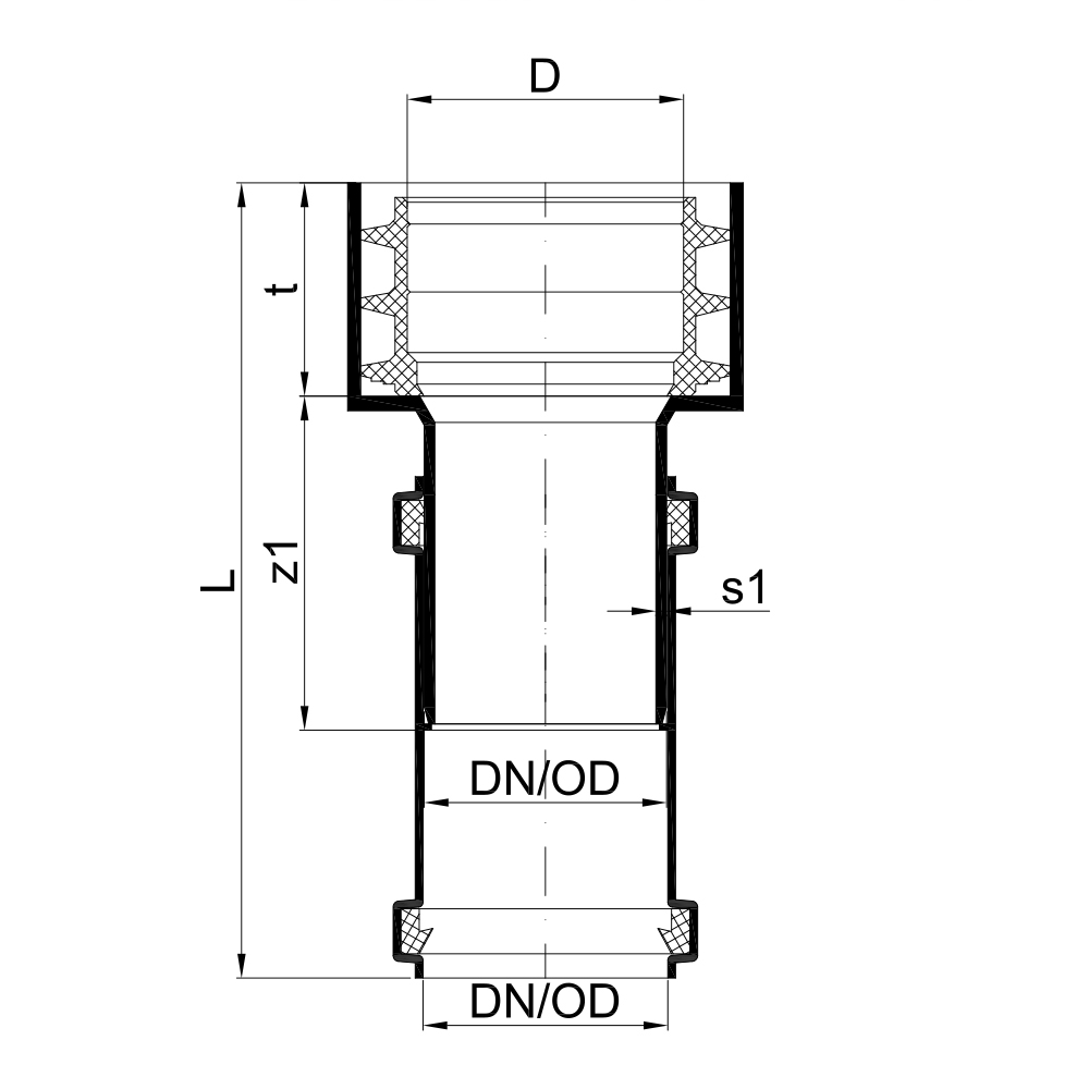 02871 Соединения с чугунными и фиброцементными трубами Tece  - Вид №1