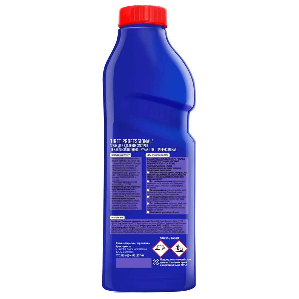 Гель TIRET Professional для глубокой очистки труб 1 л 88294288 STLM-0077405 - Вид №1