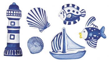 3649800 Форма для литья: Морские фигурки, 3-10 см, 6 частей, 6 фрагментов Rayher 