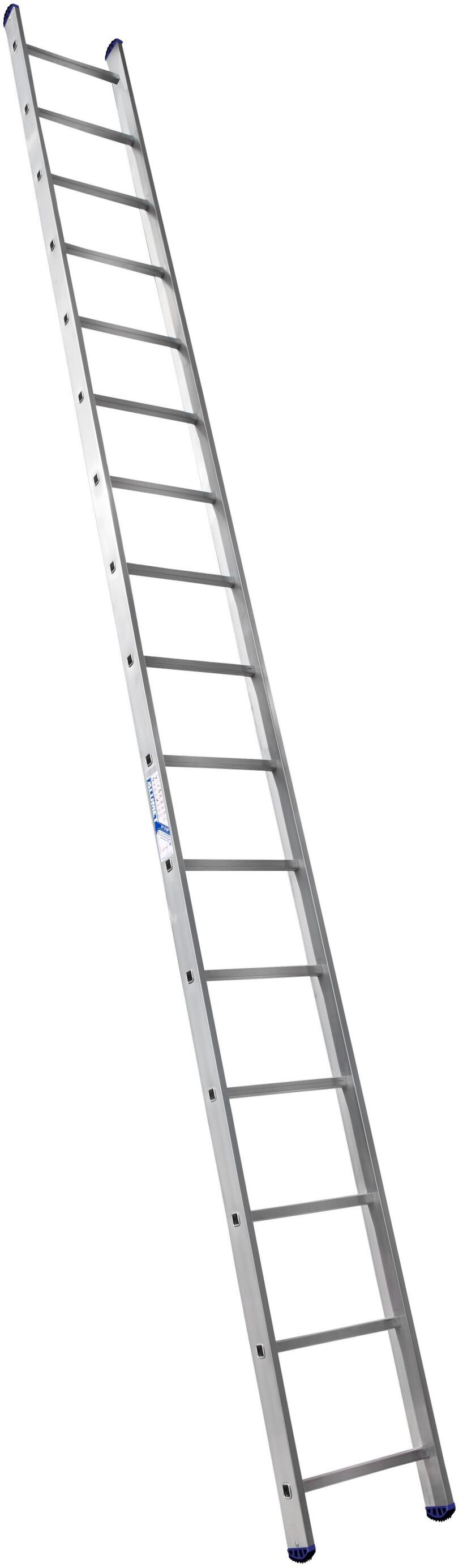 Алюминиевая односекционная  приставная усиленная лестница 1*16