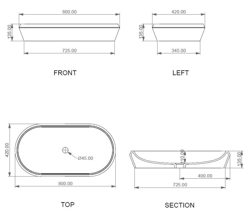Керамическая овальная столешница GSG Ceramic Design Cruise ARCH-00062028 - Вид №11