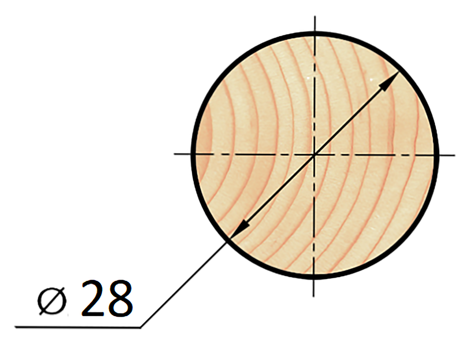 84460784 Круглый погонаж деревянный сращенный 28х1000 мм хвоя Экстра STLM-0050288 Santreyd  - Вид №1