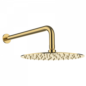 05028501 PREMIUM Тонкий Showerhead + изогнутая рука Полированное Золото GRB MIXERS