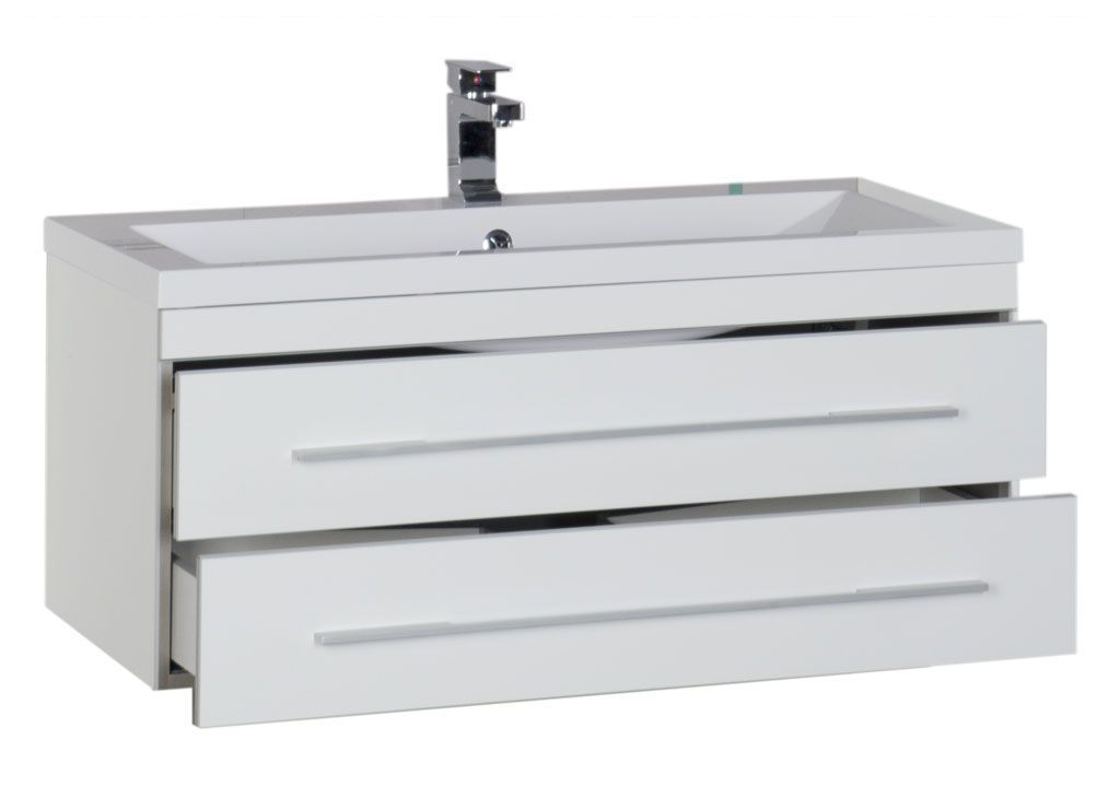 Тумба под раковину Aquanet Верона 100 белый (подвесная 2 ящика) sun-id-275331 - Вид №3