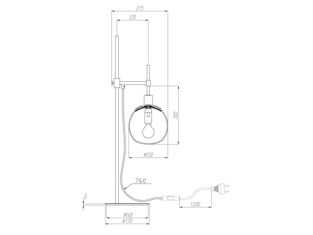 Металлическая регулируемая высота настольная лампа Maytoni Erich ARCH-00054742 - Вид №5