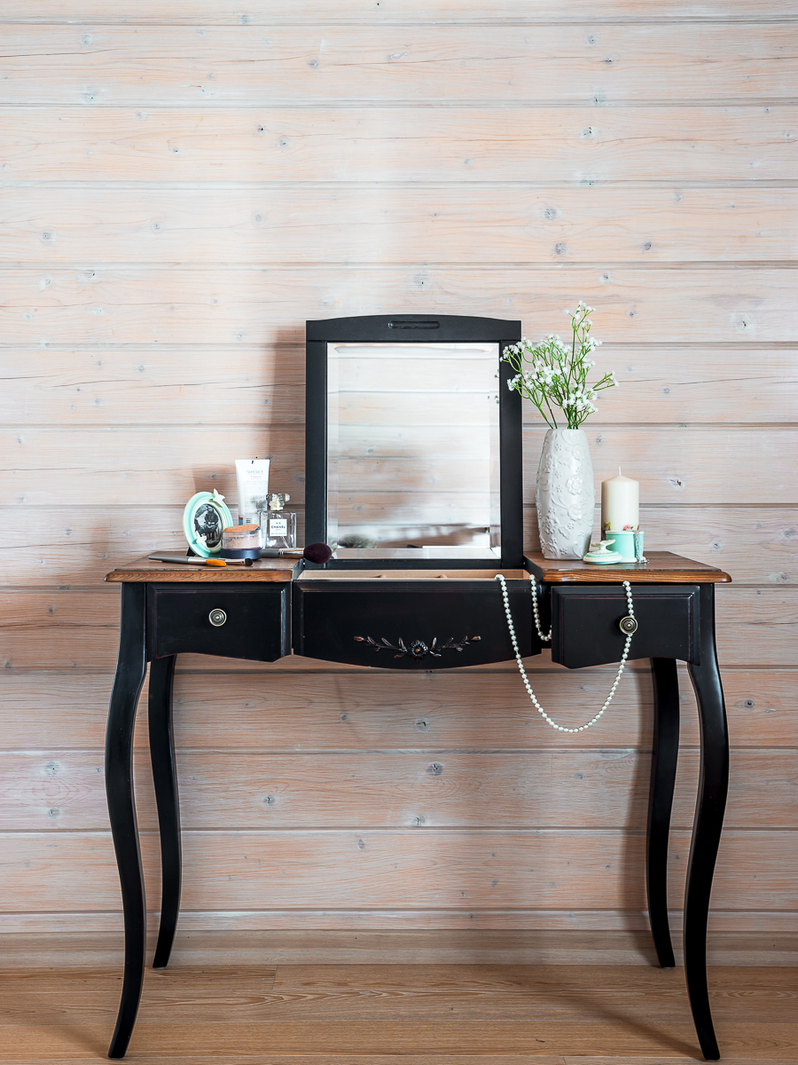 Туалетный столик с зеркалом и ящиками коричневый Mobilier de Maison ДОМАШНЯЯ ОБСТАНОВКА MOBILIER DE MAISON, ПОД СТАРИНУ 017253 Коричневый Santreyd  - Вид №1