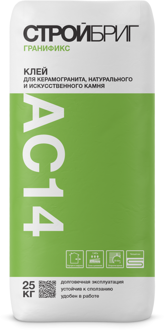 87688752 Клей для плитки АС14 C1T 25 кг Гранификс STLM-0074909 СТРОЙБРИГ