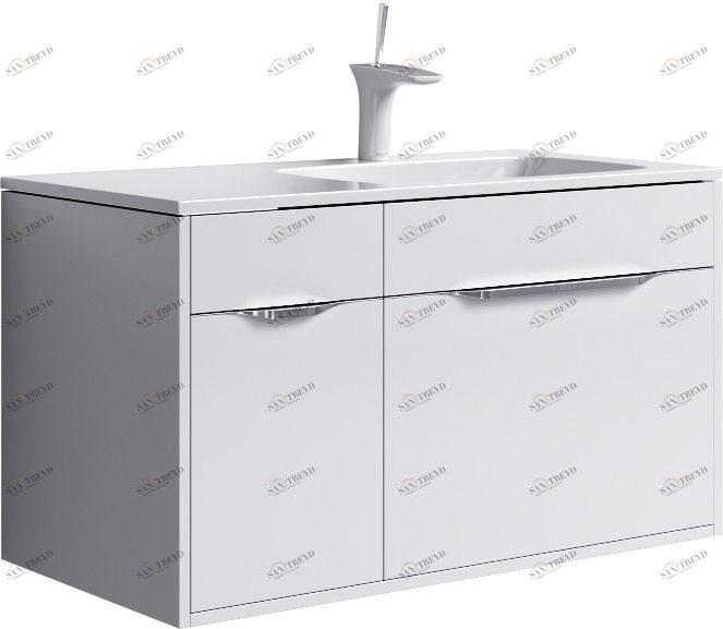 Malaga тумба под умывальник подвесная правая, цвет белый Mal.01.09/R AQWELLA MAL0904DR