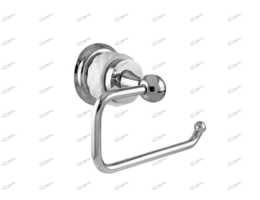 065577.000.50 Держатель для туалетной бумаги из белого фарфора Яркий хром Mestre 