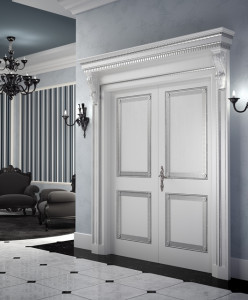 Ch2-2 Tifernoit Лакированная дверь с серебряными рамами Porte