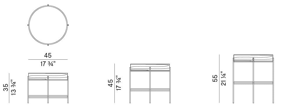 Круглый металлический журнальный столик с подносом и мраморной столешницей Potocco лоток ARCH-00012458