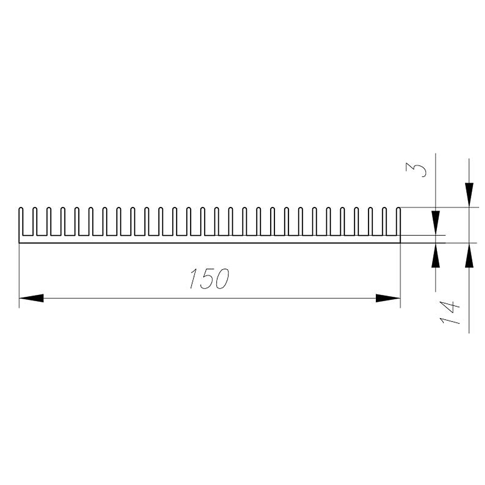1516 Профиль алюминиевый 150мм*14мм*2,5кг LAB.Space  - Вид №2