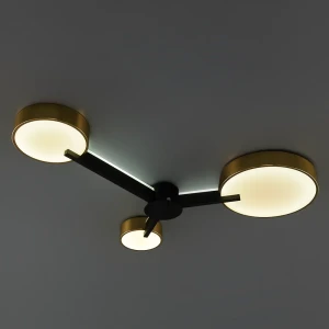 Люстра потолочная светодиодная Escada 10209/3LED с пультом управления, 15 м², регулируемый белый свет, цвет черный