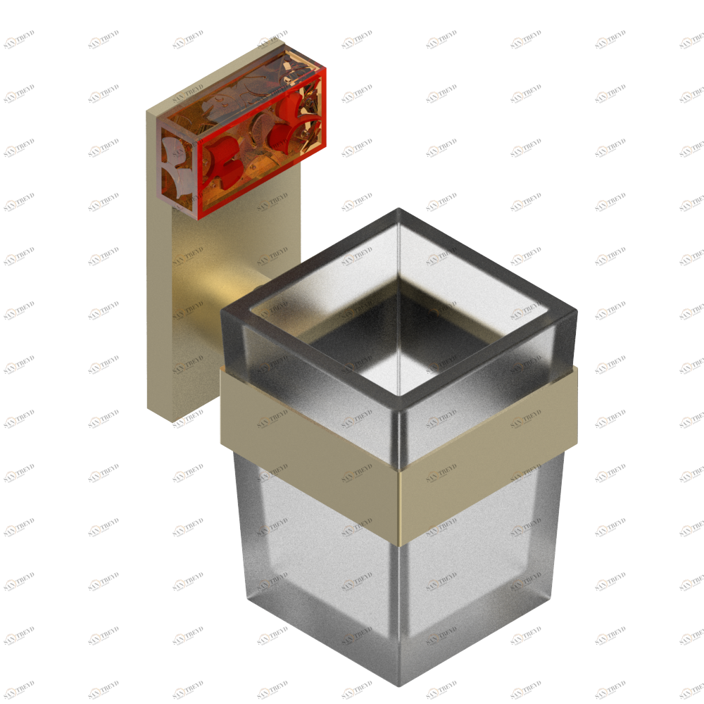 U5E-536 Стакан настенный для зубных щёток Thg-paris Ginkgo Покрытие PVD матовая латунь U5E-536 CAT.F