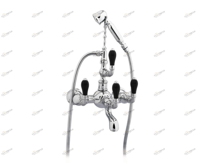 035516.N00.62 Душевой набор для ванны с черным фарфором Сатин никель Mestre Artica
