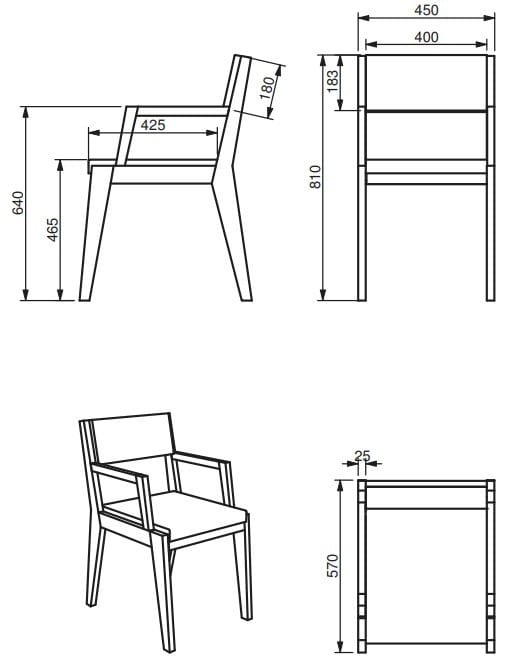 Деревянный стул и QM Foam с подлокотниками Quinze & Milan номер 26 ARCH-00052536 - Вид №5