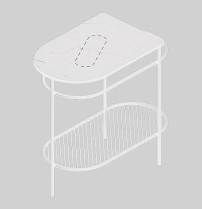 Artceram Тумба под умывальник из металла и мрамора  Aca065  - Вид №1