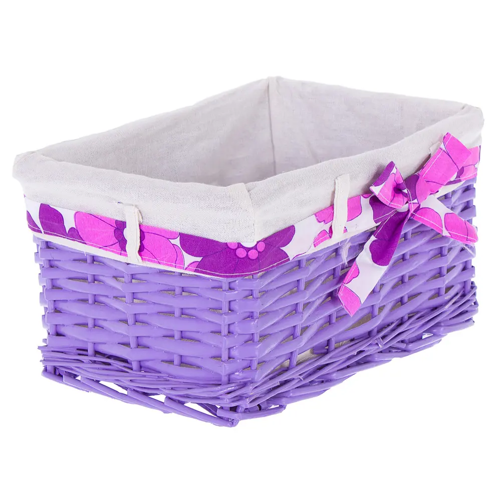 Корзина Ива с декоративным чехлом 30x16x21 см плетенье цвет сиреневый STORIDEA STLM-2026040
