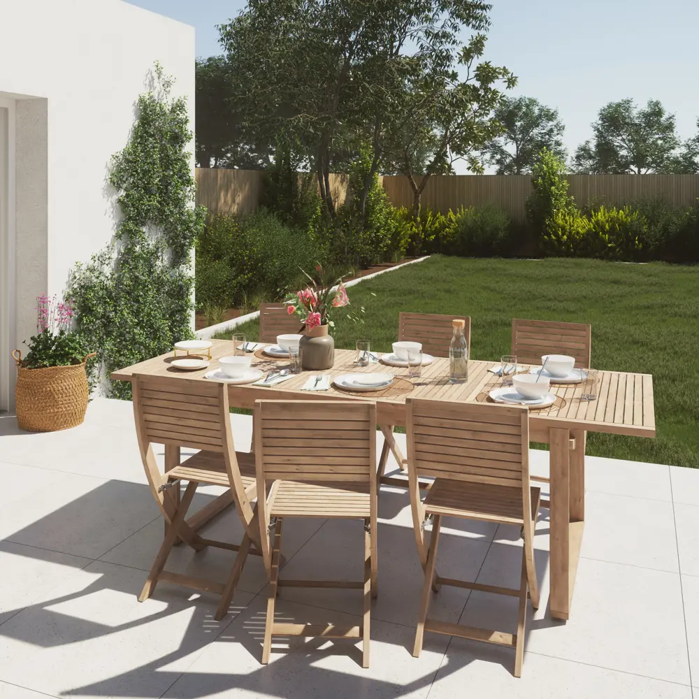 Стол садовый раздвижной Naterial Solis Butterfly 150-200x90x76 см акация светло-коричневый Товар без серии STLM-2079552 - Вид №17