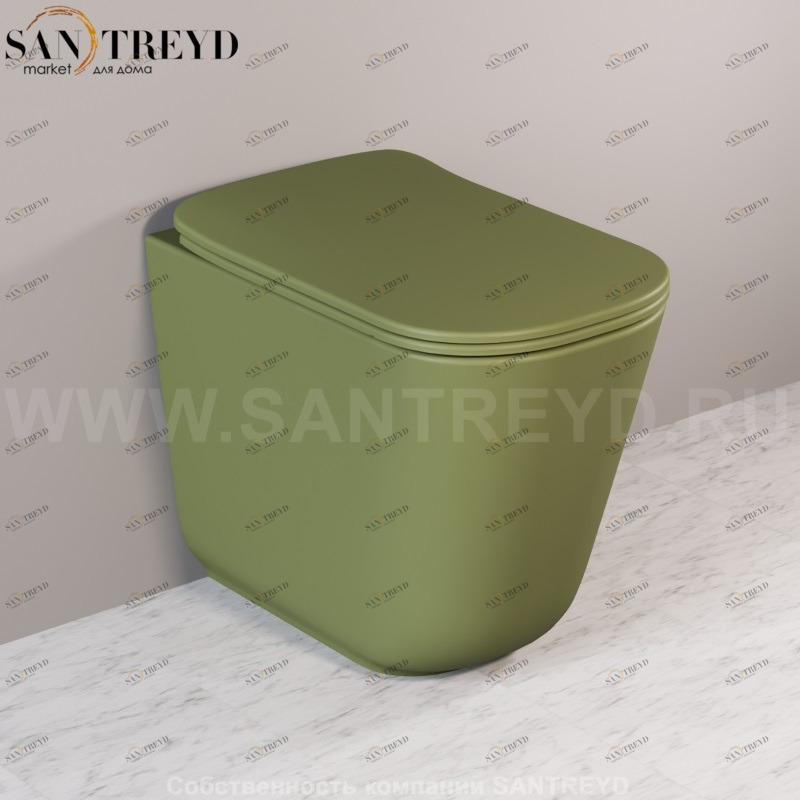 511811 Приставной унитаз напольный Зеленый Kerasan Tribeca Италия