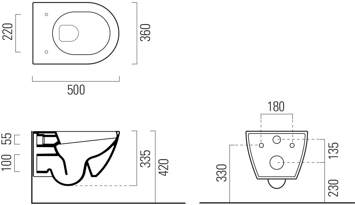 Подвесной унитаз настенный Белый GSI ceramica Color elements Италия sun-id-1439737 - Вид №26