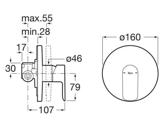 Встраиваемый смеситель для душа Roca Cala ARCH-00094110 - Вид №3