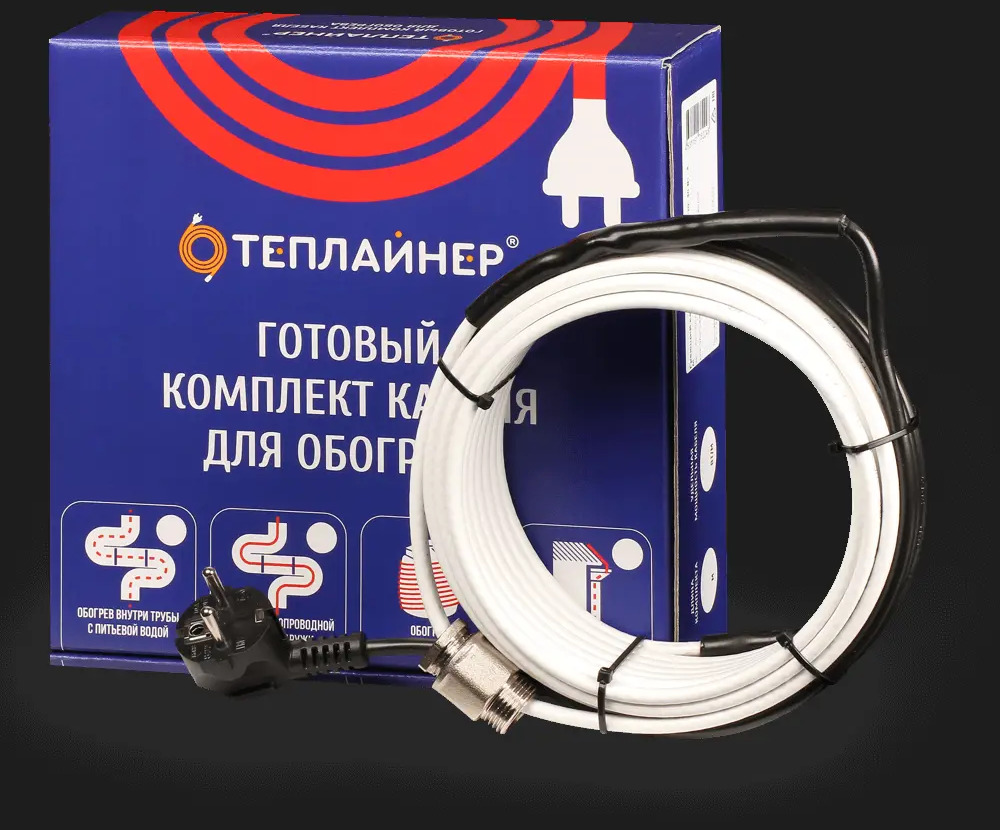 93899407 Греющий кабель для обогрева труб Теплайнер КСП-10 саморегулирующийся 4 м 40 Вт STLM-0604533