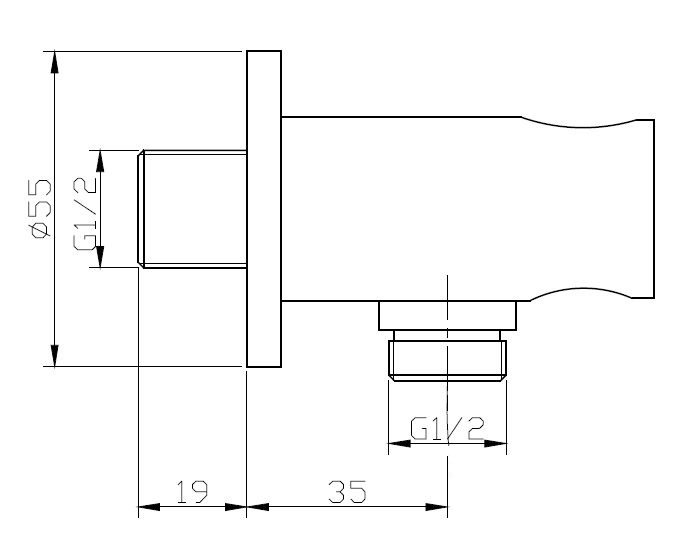 Ручной душ со штуцером с держателем BelBagno ANCONA-DFC-CRM - Вид №1