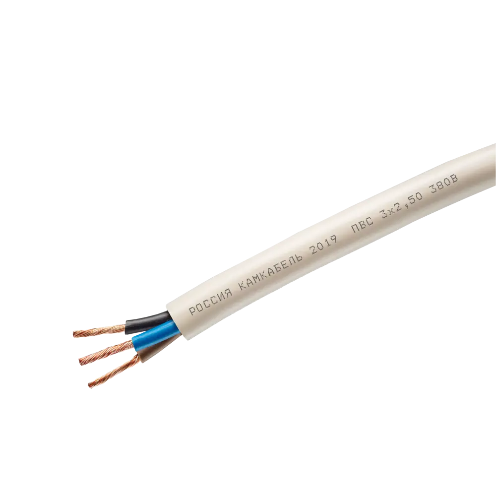 Провод Камкабель ПВС 3x2.5 20 м ГОСТ цвет белый STLM-2067783 - Вид №2