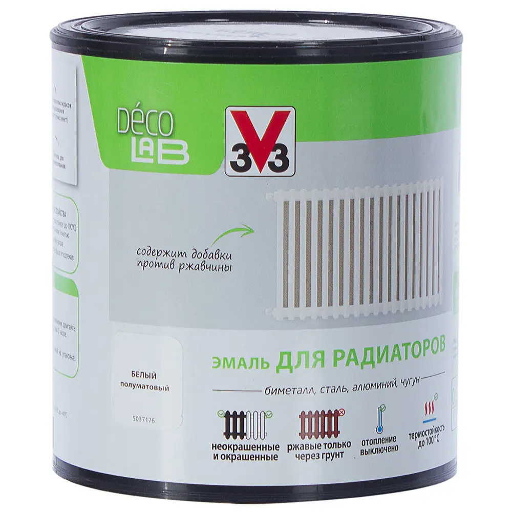 Краска для радиаторов V33 Decolab цвет белый 0.5 л STLM-2176045 - Вид №1