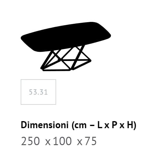 Обеденный стол из стали и дерева Bontempi Casa DELTA ARCH-00002489 - Вид №9