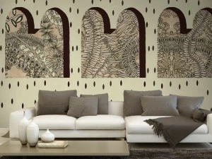 Affreschi & Affreschi Рулонные экологические обои из гипса с цветочными мотивами Season 1 Kw1808