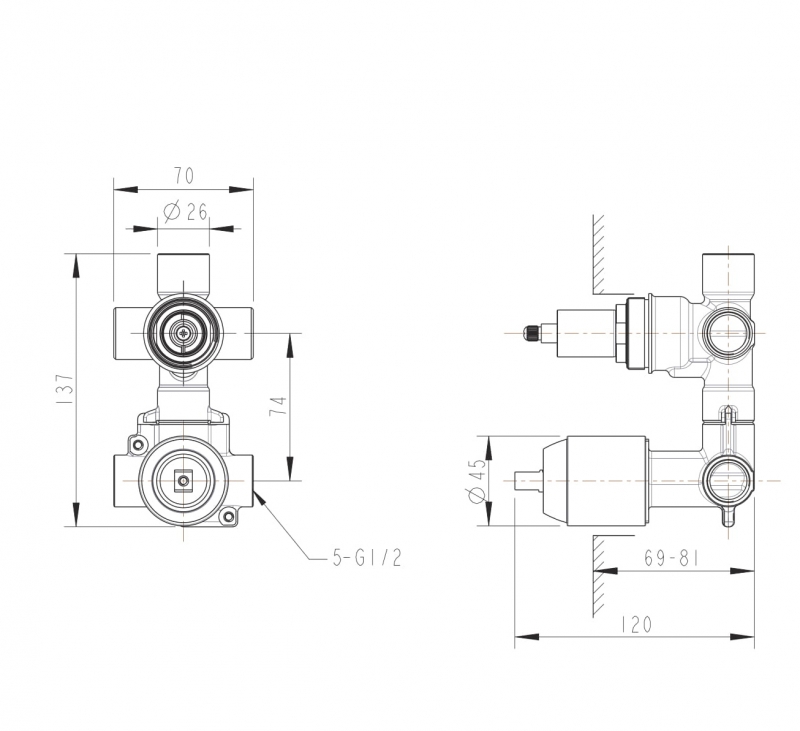 Монтажный набор (3-функц.)  D969C-A-RUS bravat  - Вид №1