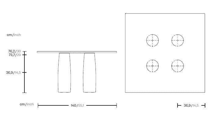 Квадратный обеденный стол из камня Minera Kettal колоннада ARCH-00062155 - Вид №3