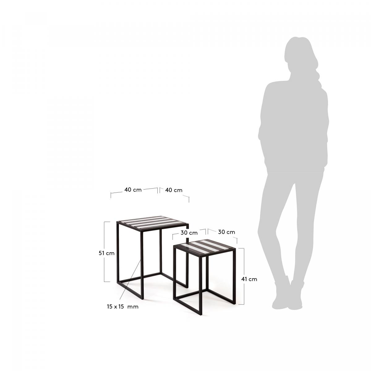 069294 Набор 2х столиков мраморная столешница La Forma Skerry  - Вид №3