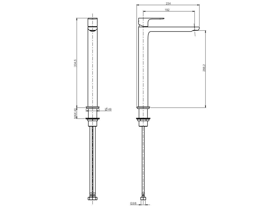 Высокий смеситель для раковины без слива Rubinetterie Frattini Lea ARCH-00096763 - Вид №7