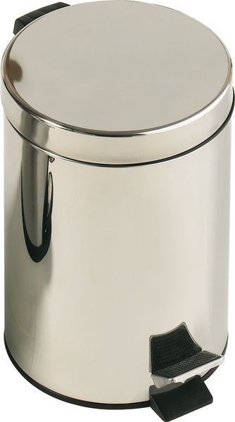 AL72012/CR Sanibano, круглый контейнер для мусора, 12 литров, цвет хром ВЁДРА