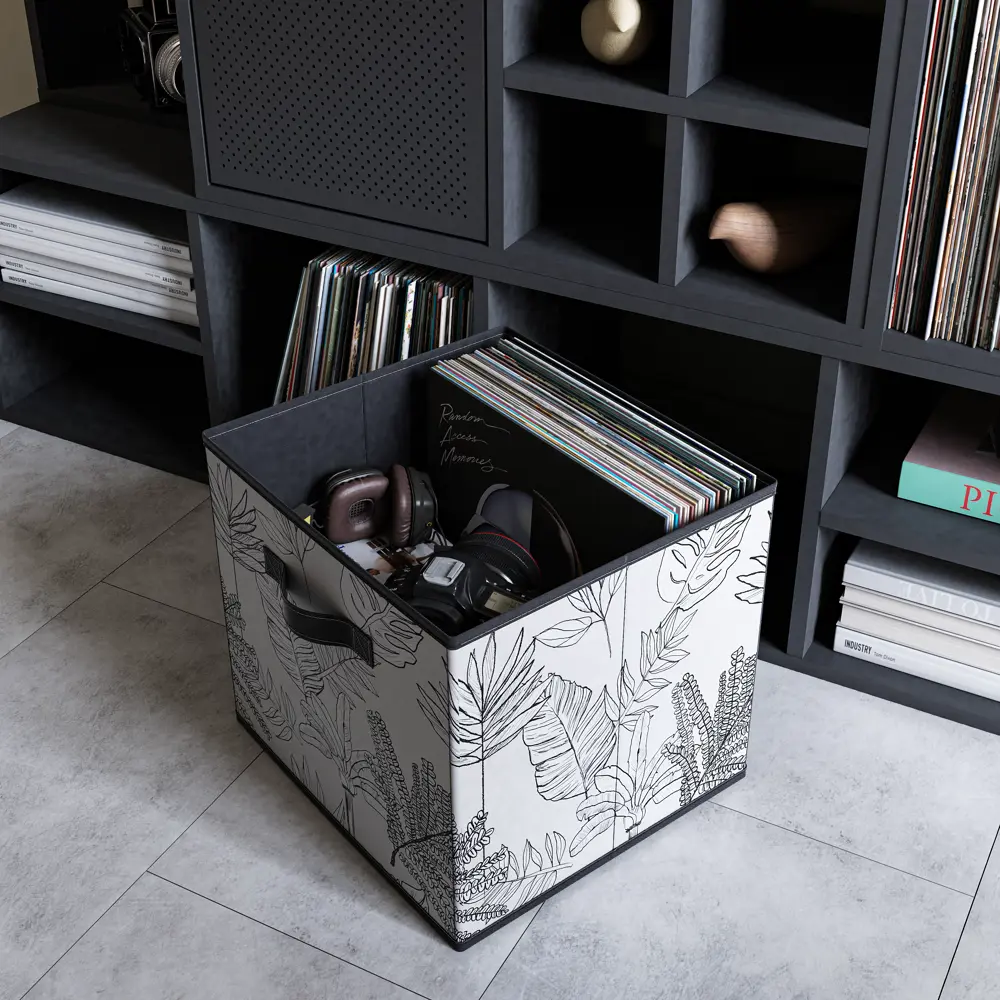 Короб Spaceo Kub 31x31x31 см 27.44 л полиэстер цвет черно-белый STLM-2161042