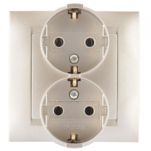 93722305 Розетка двойная встраиваемая 90459-034 16 А 230 В IP20 Кремовый 15 STLM-0556448 SIMON