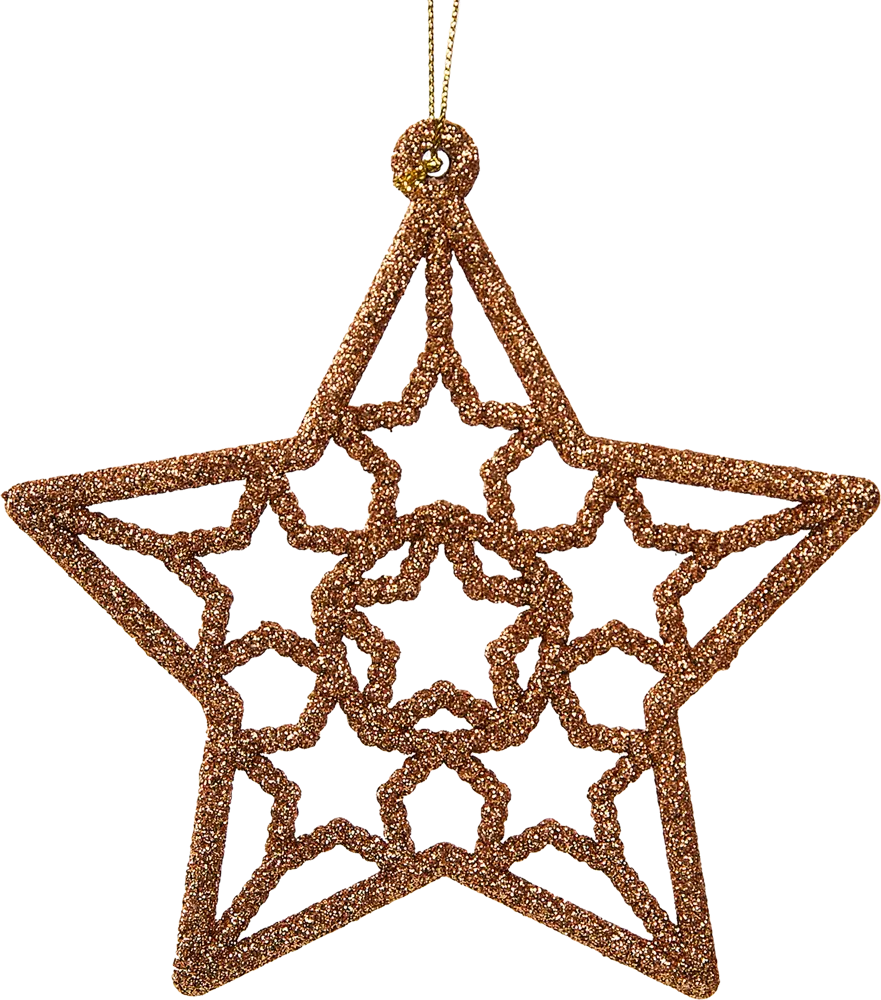 87036507 Елочная игрушка Звезда 13x12 цвет коричневый STLM-0958743