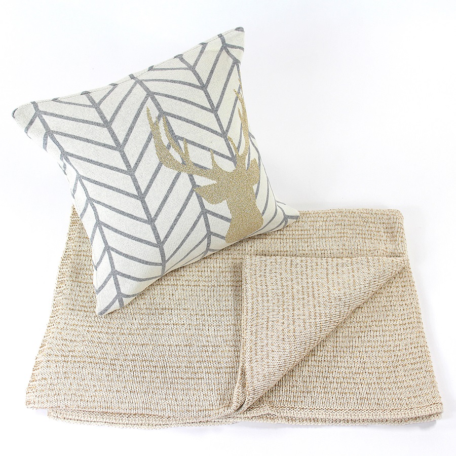 Плед golden snow, 130х180 см ENJOYME ДИЗАЙНЕРСКИЕ, ОДНОТОННЫЕ 254883 Бежевый  - Вид №1