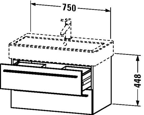 XL634507272 X-Large Тумбочка подвесная Дуб брашированный, натуральный шпон Duravit - Вид №1
