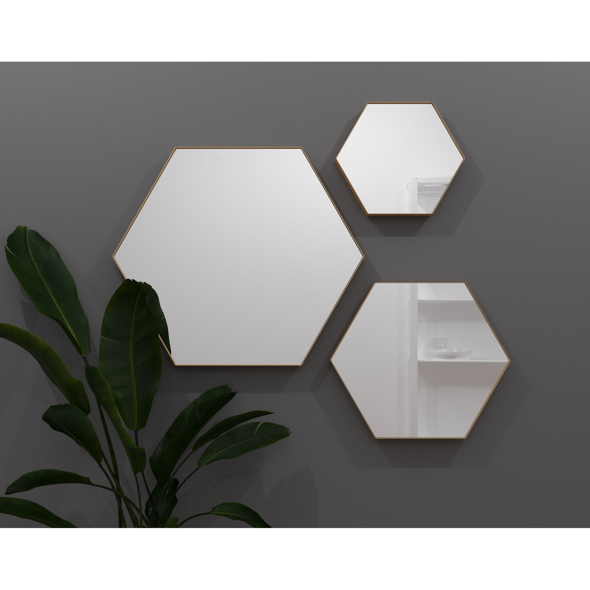 82111183 Зеркало 50х43 см цвет золотой Ferro Santreyd - Вид №4