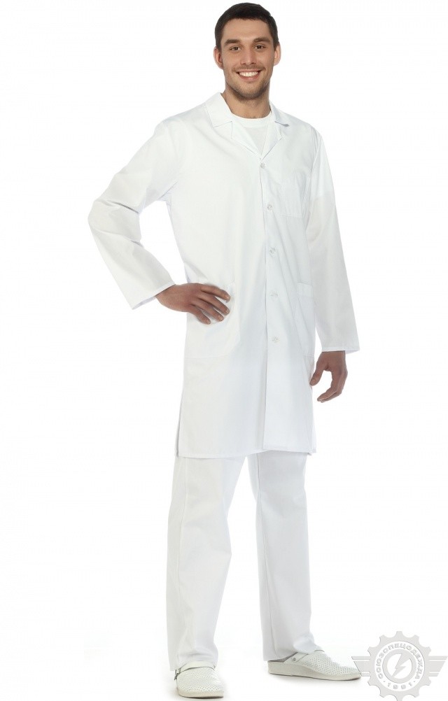 66251 Халат "Сервис" мужской белый  Медицинская одежда  размер 60-62/170-176 Спецодежда  - Вид №4