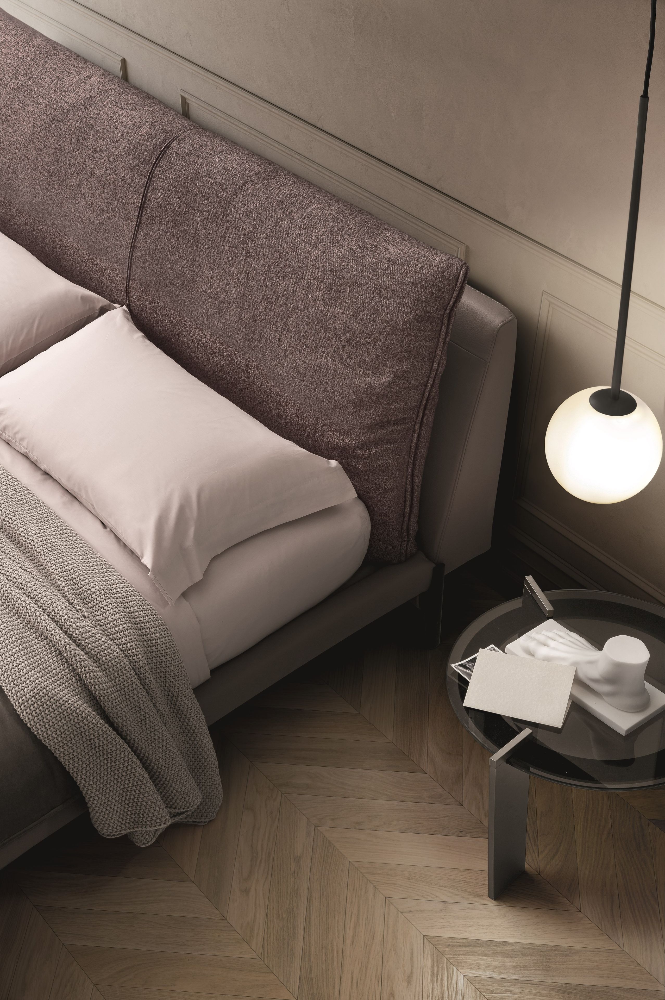 Тканевая кровать с мягким изголовьем Ditre Italia ARCH-00087912 - Вид №3