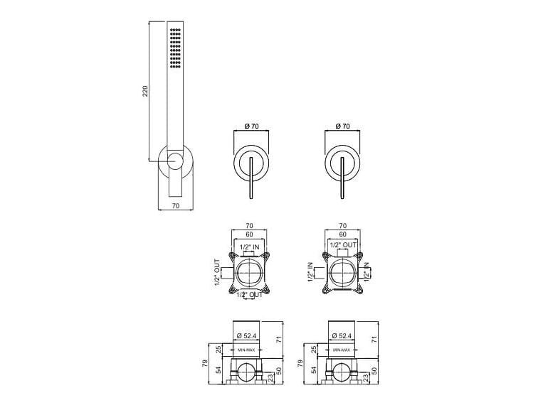 Встраиваемый смеситель для душа с ручным душем QD Magistro Lab Swing ARCH-00128253 - Вид №3